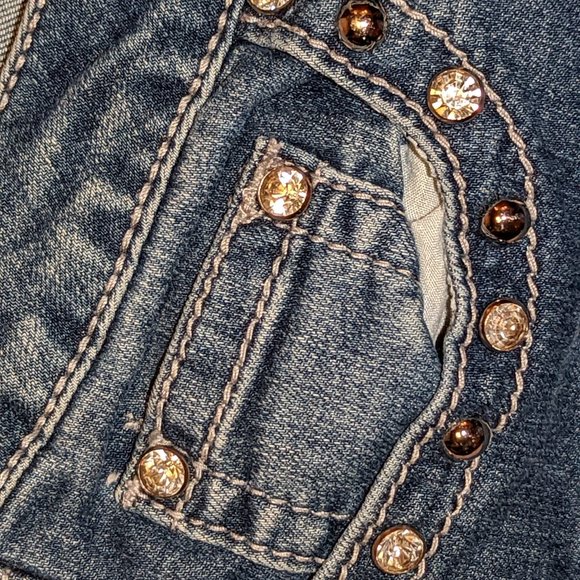 Ladies Project Indigo Blue Jeans Embellished/Embroidered Size 3/30 Inseam - Picture 4 of 5